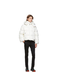 Valentino White Down Vltn Hooded Coat