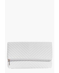 White Quilted Clutch