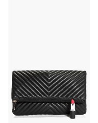 Boohoo Ivy Quilted Fold Over Clutch Bag