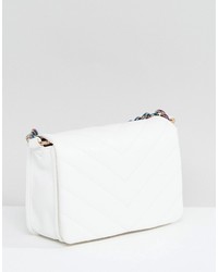 Asos Quilted Cross Body Bag With Iridescent Chain