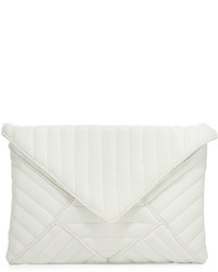White Quilted Leather Clutch