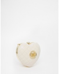 Love Moschino Quilted Ivory Heart Clutch