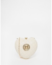Love Moschino Quilted Ivory Heart Clutch