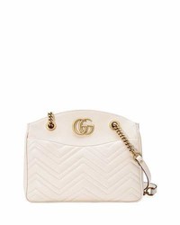 Gucci Gg Marmont 20 Medium Quilted Shoulder Bag White