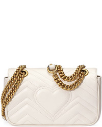 Gucci Gg Marmont Small Quilted Crossbody Bag White