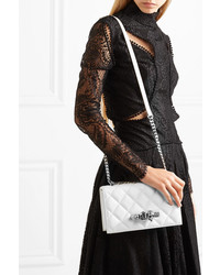 Alexander McQueen Jewelled Satchel Embellished Quilted Leather Shoulder Bag
