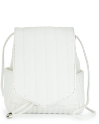 Cynthia Vincent Linear Quilted Crossbody Bag White