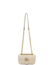 Gucci White Mini Gg Marmont Chain Bag