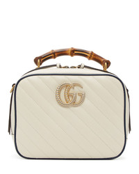 Gucci White Quilted Gg Marmont 20 Bag