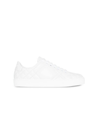 White Quilted Leather Low Top Sneakers