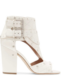 Laurence Dacade Rush Studded Quilted Leather Sandals Off White