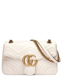 White Quilted Leather Satchel Bag