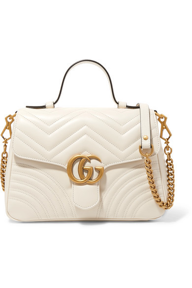 Gucci GG Marmont Small Shoulder Bag, White, Leather