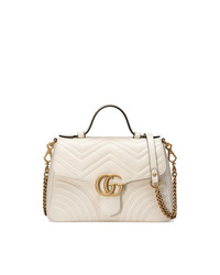 Gucci White Gg Marmont Small Tote Bag