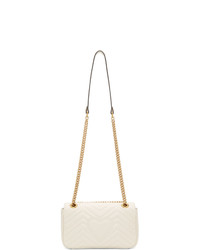 Gucci White Small Quilted Gg Marmont Bag