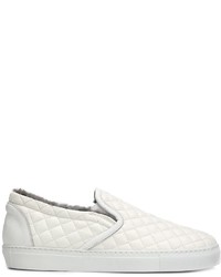 White Quilted Leather Sneakers