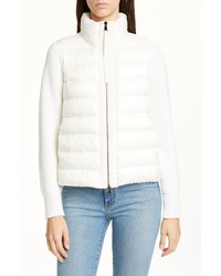 Moncler Quilted Down Wool Short Cardigan