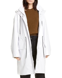Proenza Schouler White Label Water Resistant Glossy Hooded Raincoat