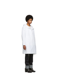 Helmut Lang White Recycled Hooded Raincoat