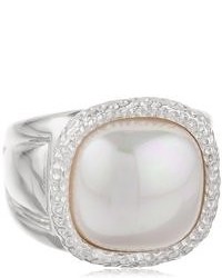 Majorica 14mm White Square Mabe Pearl Ring Size 75