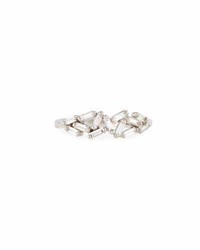Suzanne Kalan Fireworks 5mm Baguette Cluster Ring In 18k White Gold Size 65