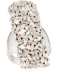 Suzanne Kalan Fireworks Diamond Long Cluster Ring In 18k White Gold Size 65