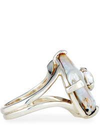 Stephen Dweck Free Form Freshwater Pearl Crystal Ring