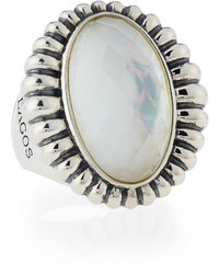 Lagos Mother Of Pearl Fluted Doublet Ring Size 7