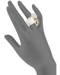Ippolita Rock Candy Clear Quartz Mother Of Pearl Moonstone 18k Yellow Gold Doublet Cluster Ring