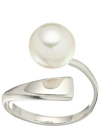 Majorica Round Pearl Sterling Silver Wave Ring Ring