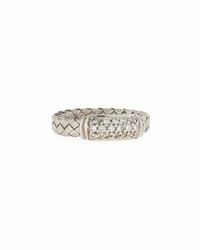 Roberto Coin Woven Silk 18k Diamond Rectangle Ring Size 65