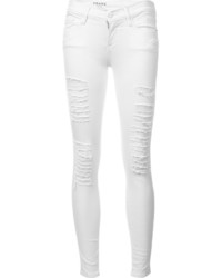Frame Denim Distressed Skinny Cropped Jeans