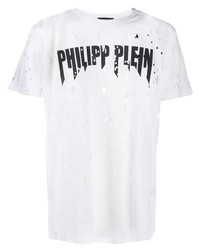 White Ripped Crew-neck T-shirt