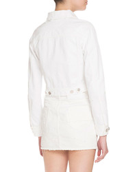 Givenchy Distressed Denim Jacket White