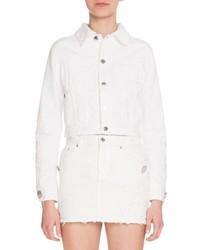 Givenchy Distressed Denim Jacket White