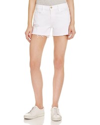 Frame Le Cutoff Denim Shorts In Rip Blanc
