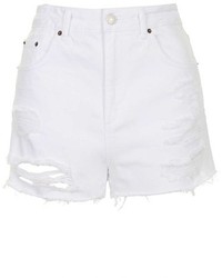 Topshop Moto White Denim Shorts
