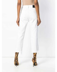 One Teaspoon Ripped Bootcut Cropped Jeans