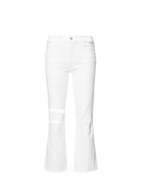 J Brand Ripped Detail Cropped Jeans