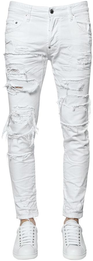 white destroyed jeans