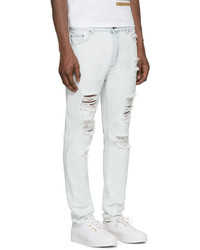 Palm Angels Blue Distressed Slim Jeans