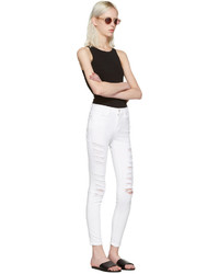 Frame Denim White Le Color Ripped Jeans