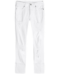 True Religion Distressed Cropped Jeans
