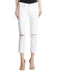 Polo Ralph Lauren Distressed Cropped Straight Leg Jeans