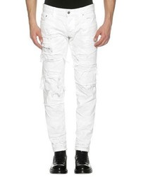 DSQUARED2 Distressed Denim Slim Jeans Strapped
