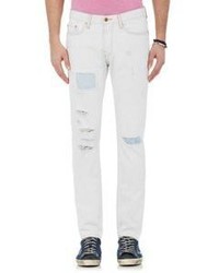NSF Distressed Inset Jeans White