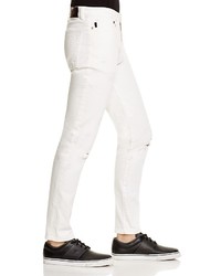 Ovadia & Sons Distressed Slim Fit Jeans In White