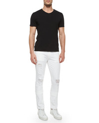 J Brand Jeans Tyler Deconstructed Slim Jeans White