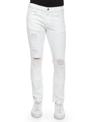 J Brand Jeans Tyler Deconstructed Slim Jeans White