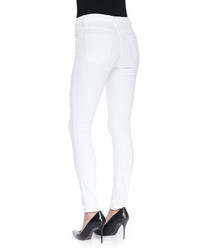 Frame Le Color Rip Skinny Distressed Jeans Blanc De Blancs
